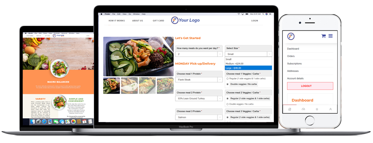 meal prep website and admintool are ready to run your business